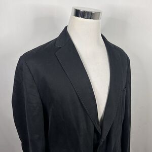 Kroon 44R Sport Coat All Black Cotton Blend Two Button Double Vented